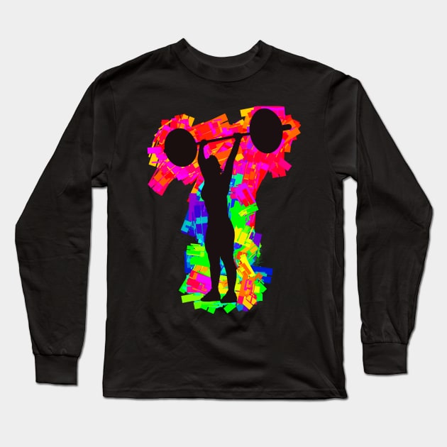 Female Body Builder Weight Lifter Long Sleeve T-Shirt by missdebi27